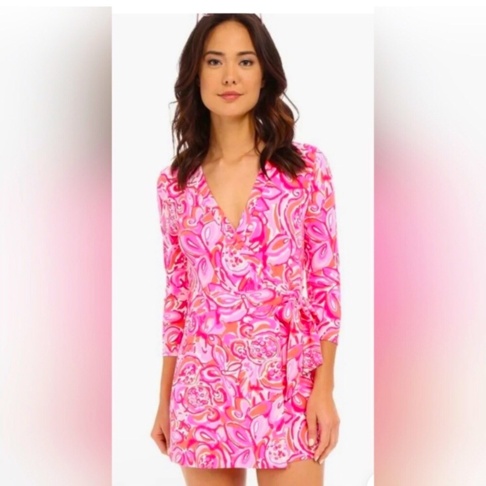 Lilly Pulitzer Karli Romper in Salsa Mango. Size XS.